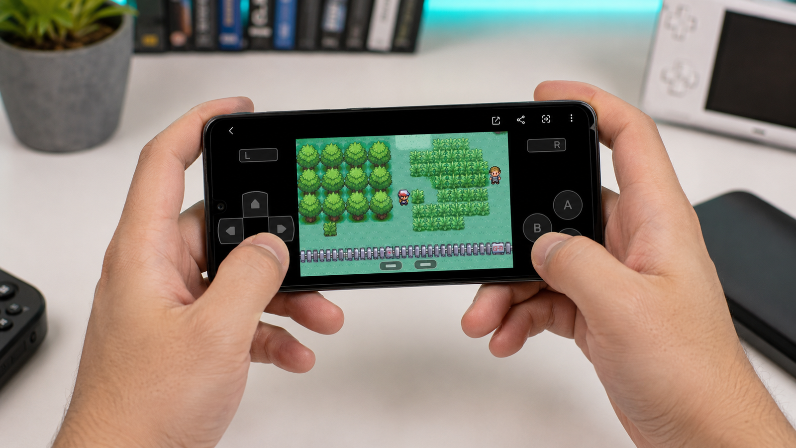 Imagem ilustrativa: Tela de configurações e controles do My Retro Game no Android
