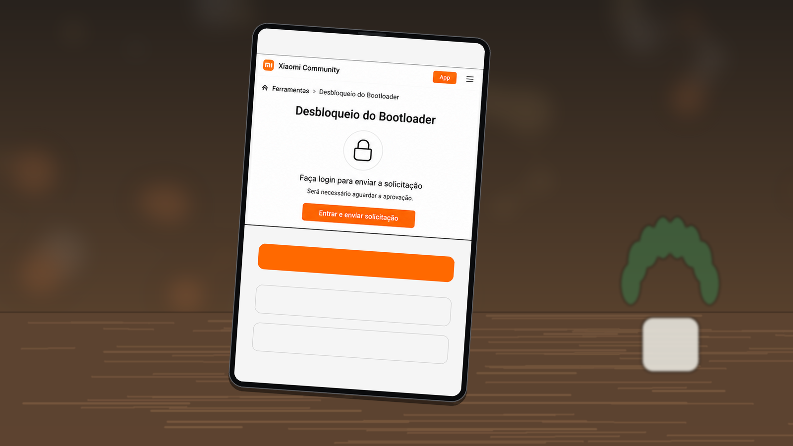 Xiaomi Community mostrando área relacionada ao desbloqueio do Bootloader